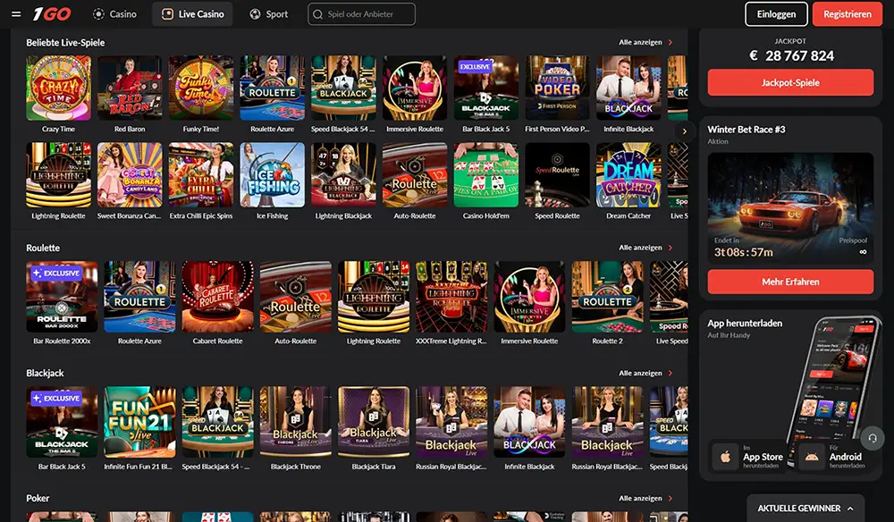 1GO Casino Live-Casino